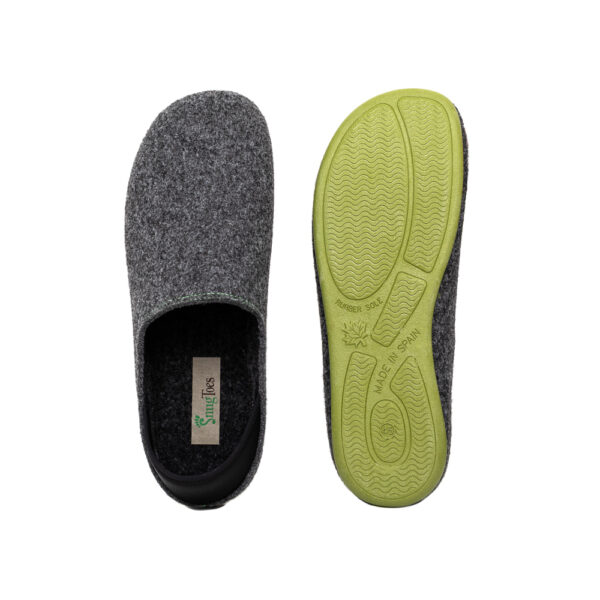 Feso, mens grey slippers with rubber sole by Snugtoes